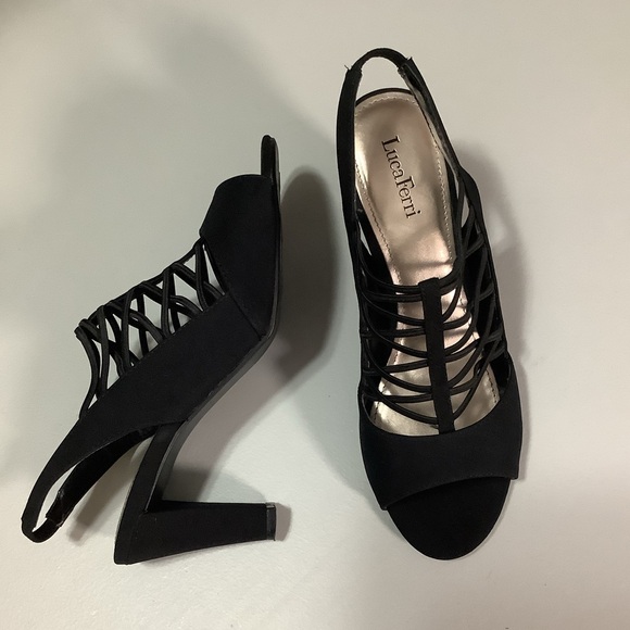 Luca Ferri peep toe sling back sandals - Picture 1 of 8